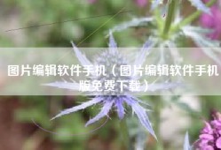 图片编辑软件手机（图片编辑软件手机版免费下载）