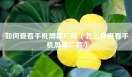 如何查看手机屏幕厂商（怎么样查看手机屏幕厂商）