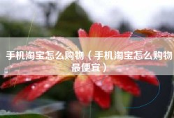 手机淘宝怎么购物（手机淘宝怎么购物最便宜）